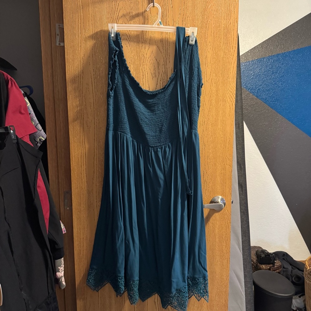 City Chic Teal Textured Dress